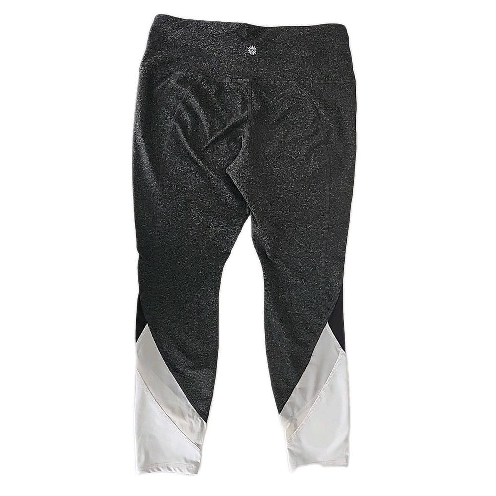 Tangerine NYC Women's Small Crop Leggings Gray/Black/White Activewear Golf Yoga